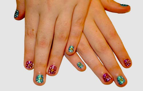 Polka dots nail art chichester